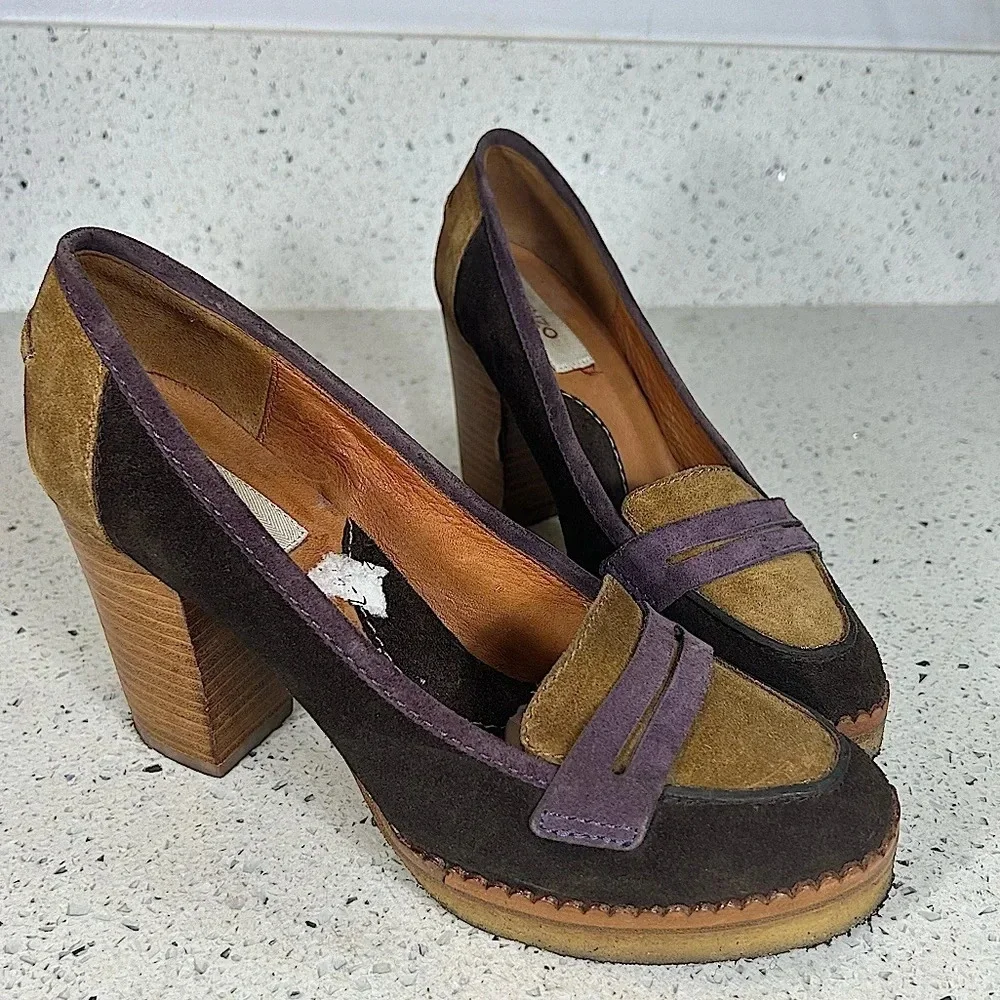Kenzo Retro Suede Platform Chunky Heel​​